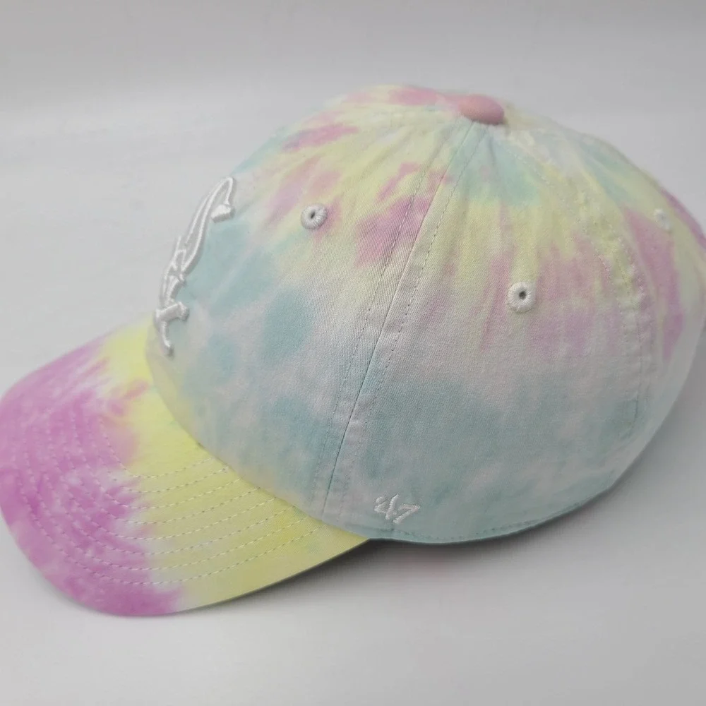 Women Chicago White Sox Hat Strapback 47 Brand Clean Up Pastel Tie Dye MLB Logo